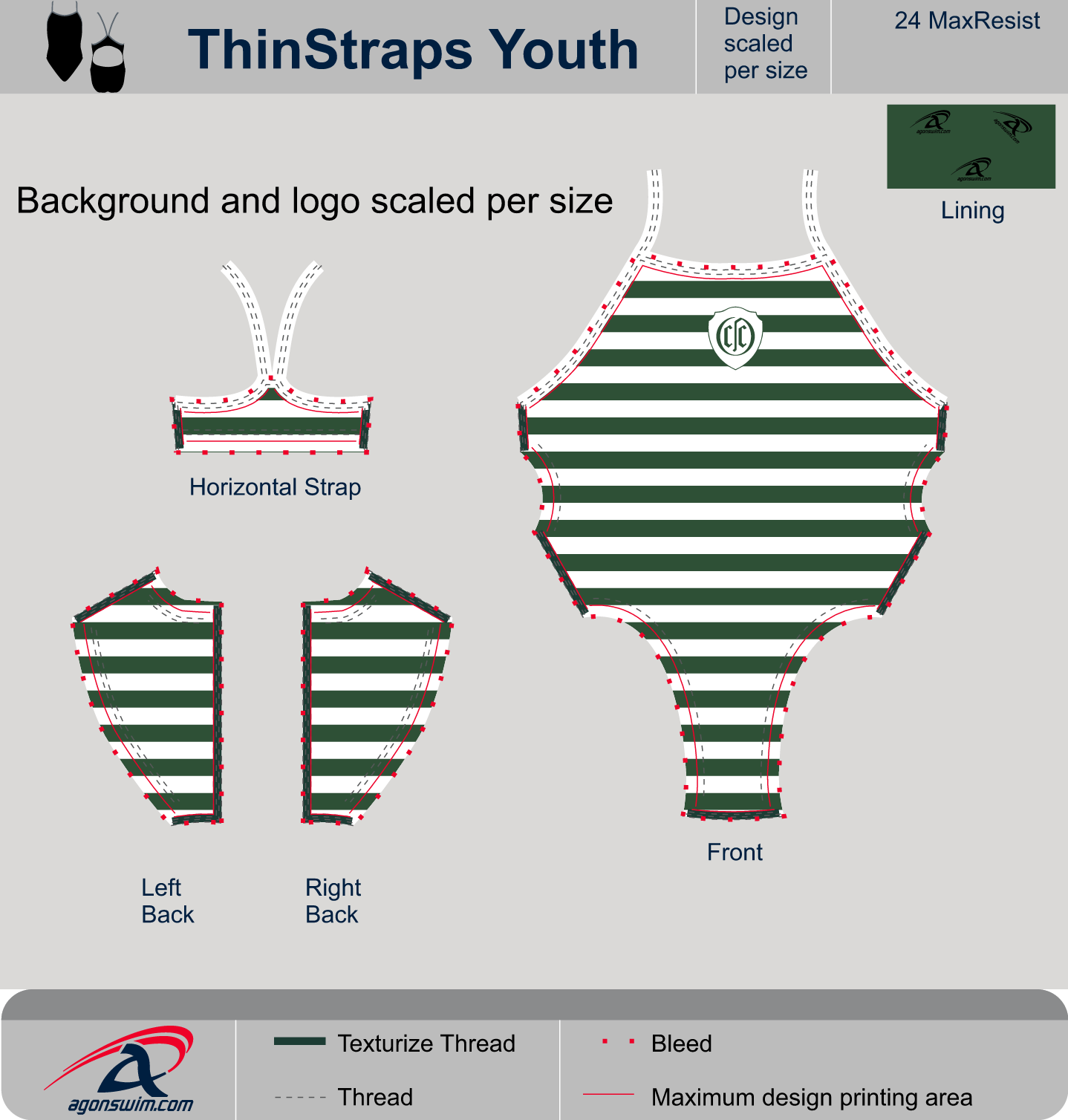Youth Thin Strap Practice Suit 1