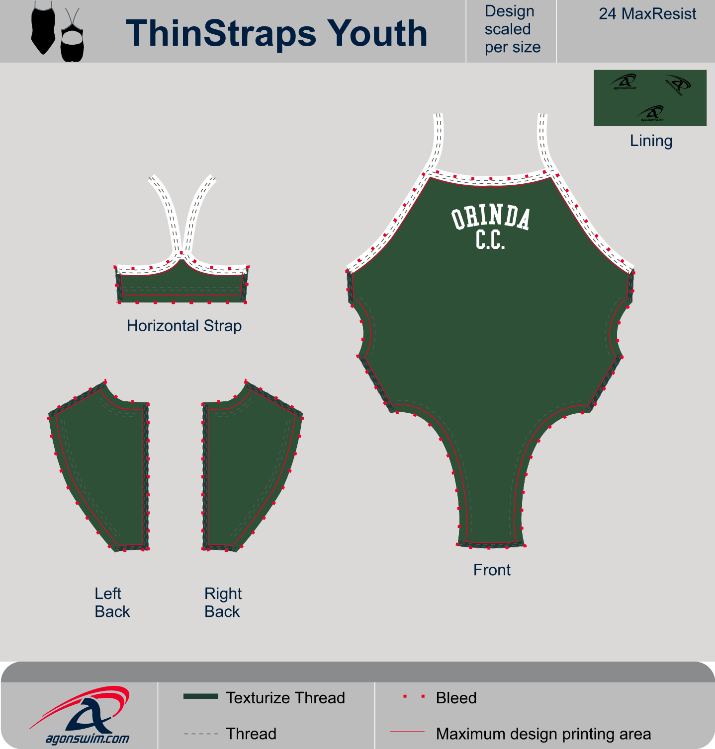 Youth Thin Strap Practice Suit 2
